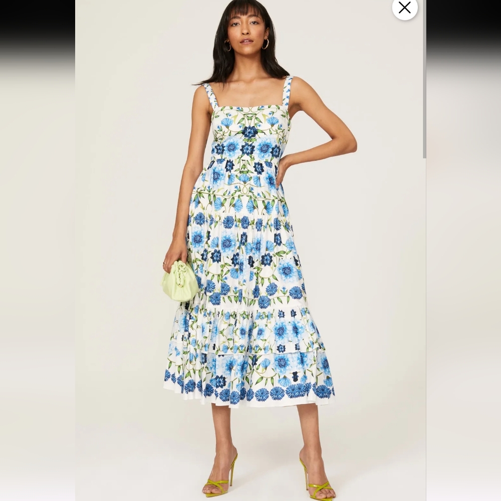 Borgo De Nor Daniela Floral Midi Dress Size UK 8/ US 4